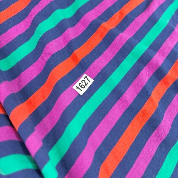 Lands' End Top Womens 2X Purple Striped Long-Sleeve Crew-Neck Drawstring Blouse - Picture 9 of 9